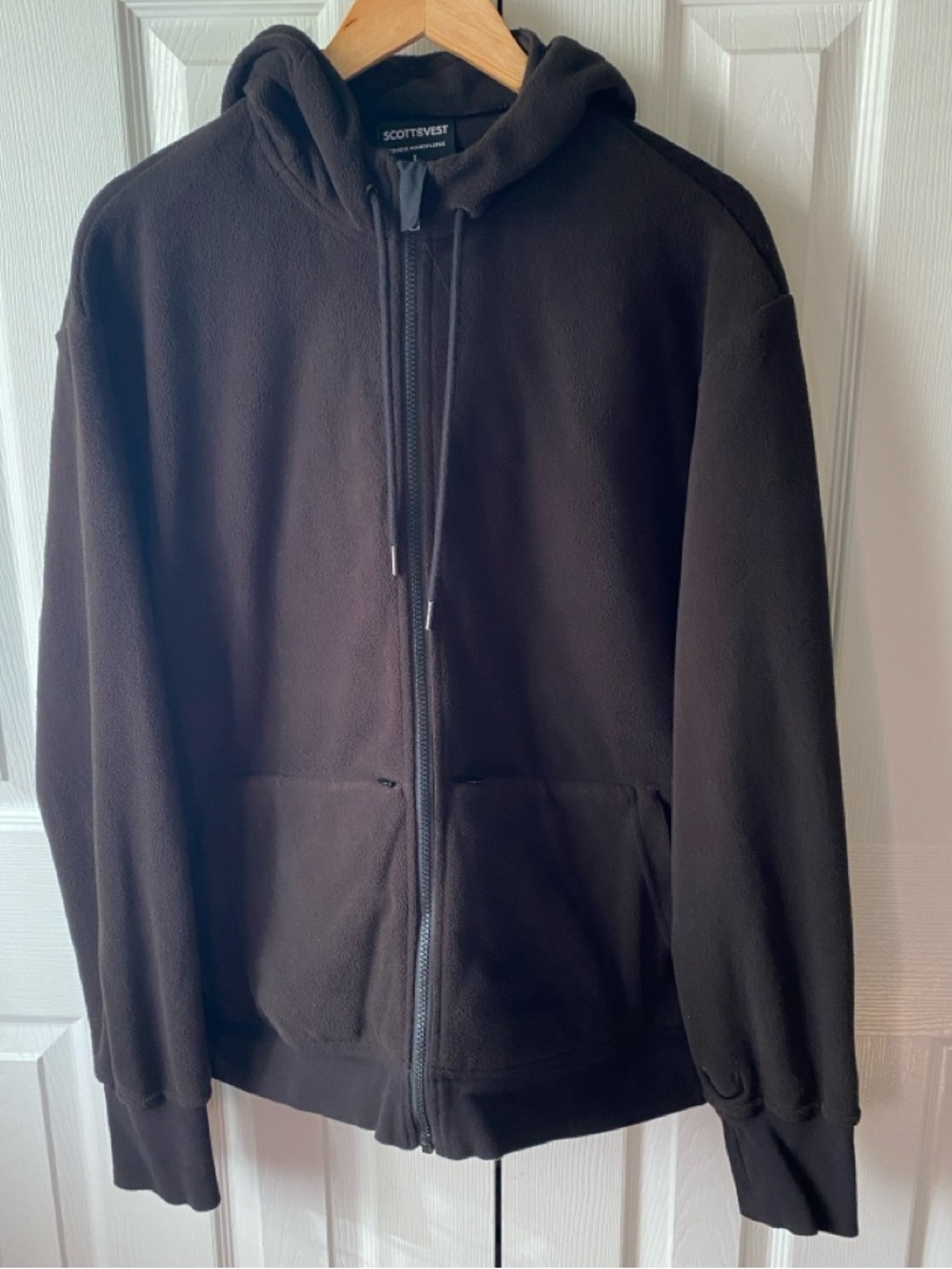SCOTTeVEST‎ Black Microfleece Polyester Full-Zip Hoodie Jacket L